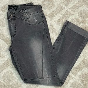 Light gray low rise baby phat jeans